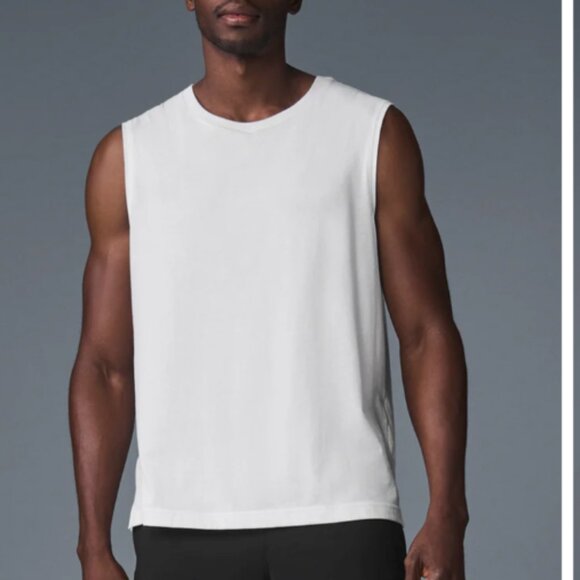 Mens ALO (NEW) White The Triumph Muscle Tank (Size: XXL) - Picture 1 of 3